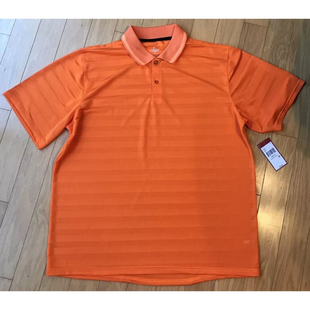 Junction West Men’s Short Sleeve Polo Shirt Size XL Neon Orange FLAWS NWT